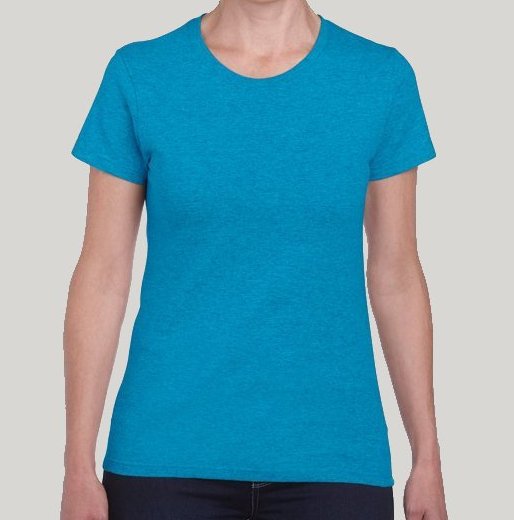 Gildan Ladies Heavy Cotton Missy Fit Short Sleeve T-Shirt - XL Size In Heather Sapphire