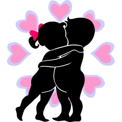 Kissing Cousings with love hearts Thumbnail