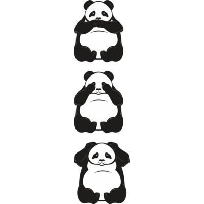Hear no evil pandas vertical Thumbnail
