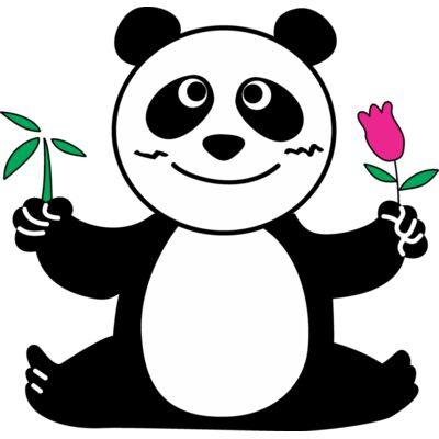 Panda with flower Thumbnail