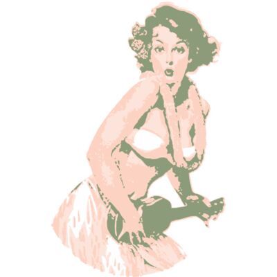 Cartoon hula girl ukelele Thumbnail