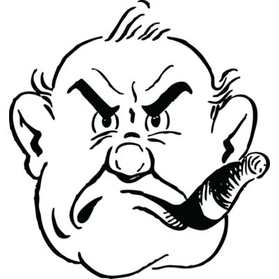 Man grumpy smoking cigar Thumbnail