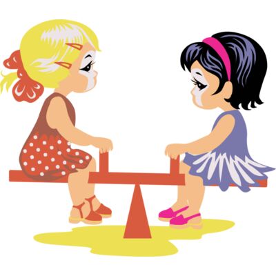 Girls on seesaw Thumbnail
