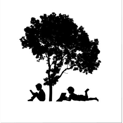 Kids reading under tree Thumbnail