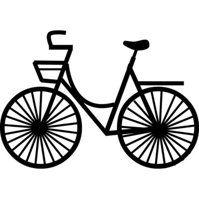 Bike with basket black line art Thumbnail