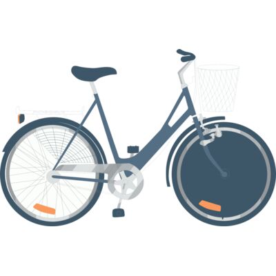 Blue bike with basket Thumbnail